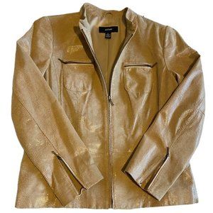Alfani Metallic Gold Leather Jacket